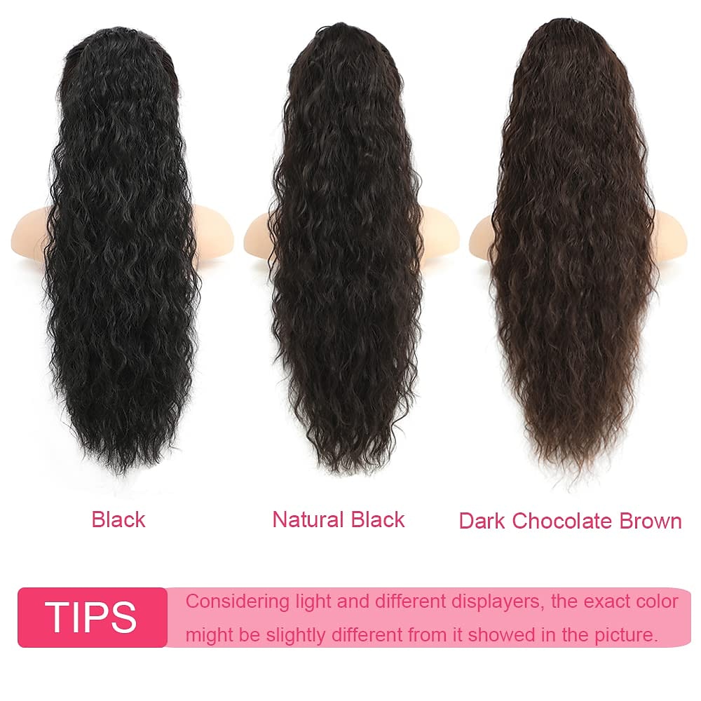 26 Inch Curly Drawstring Ponytail Extension Synthetic Long Natural Wavy Clip in Ponytail Hair Extensions Fluffy Fake Pony Tails Hair Pieces for Women 2026 - $14.99 –P7