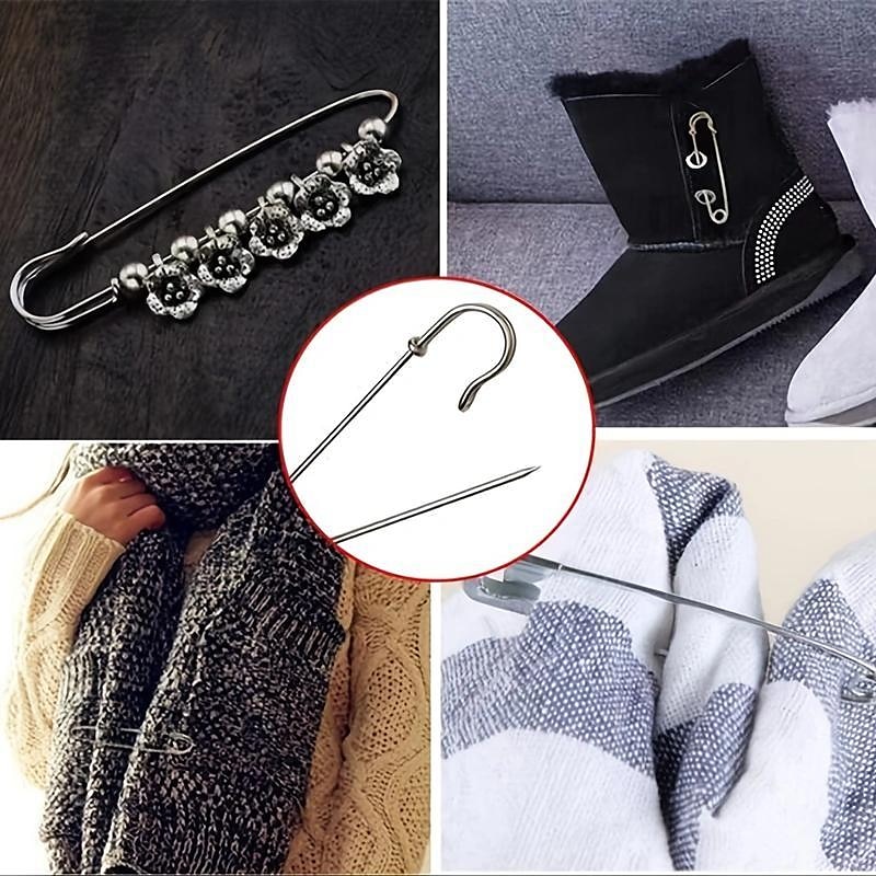 20pcs Large Safety Pins, 2.75" Heavy Duty Blanket Pins Bulk Steel Spring Lock Pins Fasteners For Blankets Crafts Skirts Kilts Brooch Making 2025 - $12.49 –P4