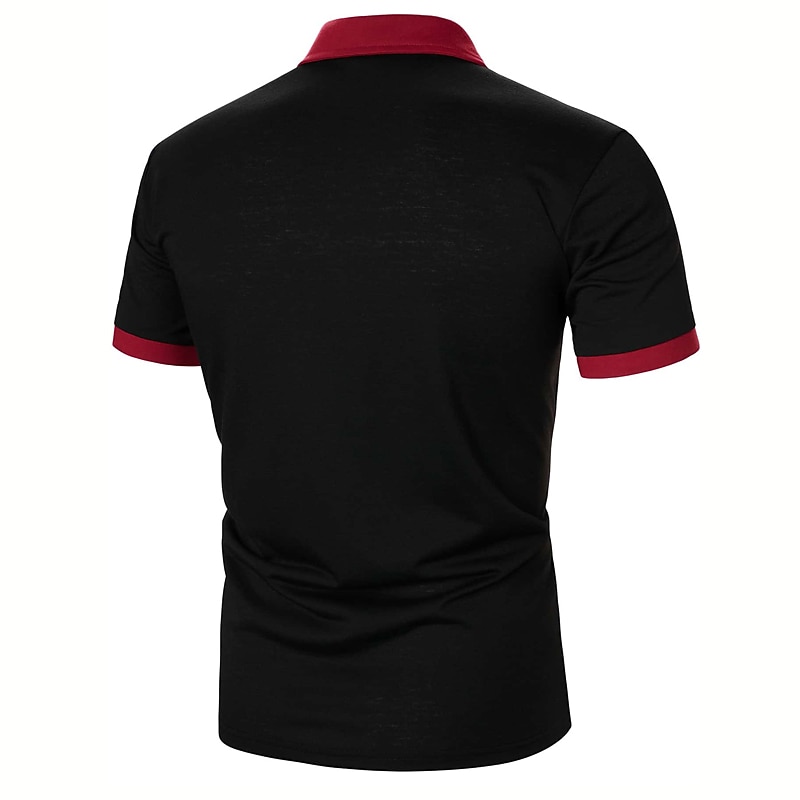 Ανδρικά Zip Polo Φανέλα POLO Causal Αργίες Πέτο Τρίμηνο φερμουάρ Κοντομάνικο Μοντέρνα Βασικό Συνδυασμός Χρωμάτων Τρίμηνο φερμουάρ Καλοκαίρι Κανονικό Μαύρο Ρουμπίνι Καφέ Μαύρο Ανοικτό Zip Polo 2026 - $20.99 –P2