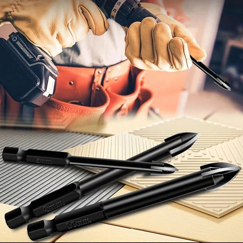 5pcs Efficient Universal Drilling Tools, Multifunctional Triangle Cross Alloy Drill Bit Set, Cemented Carbide Anti-Rust Attachments For Power Tools, Cross Spear Head Drill Bits 2025 - $11.99 –P5