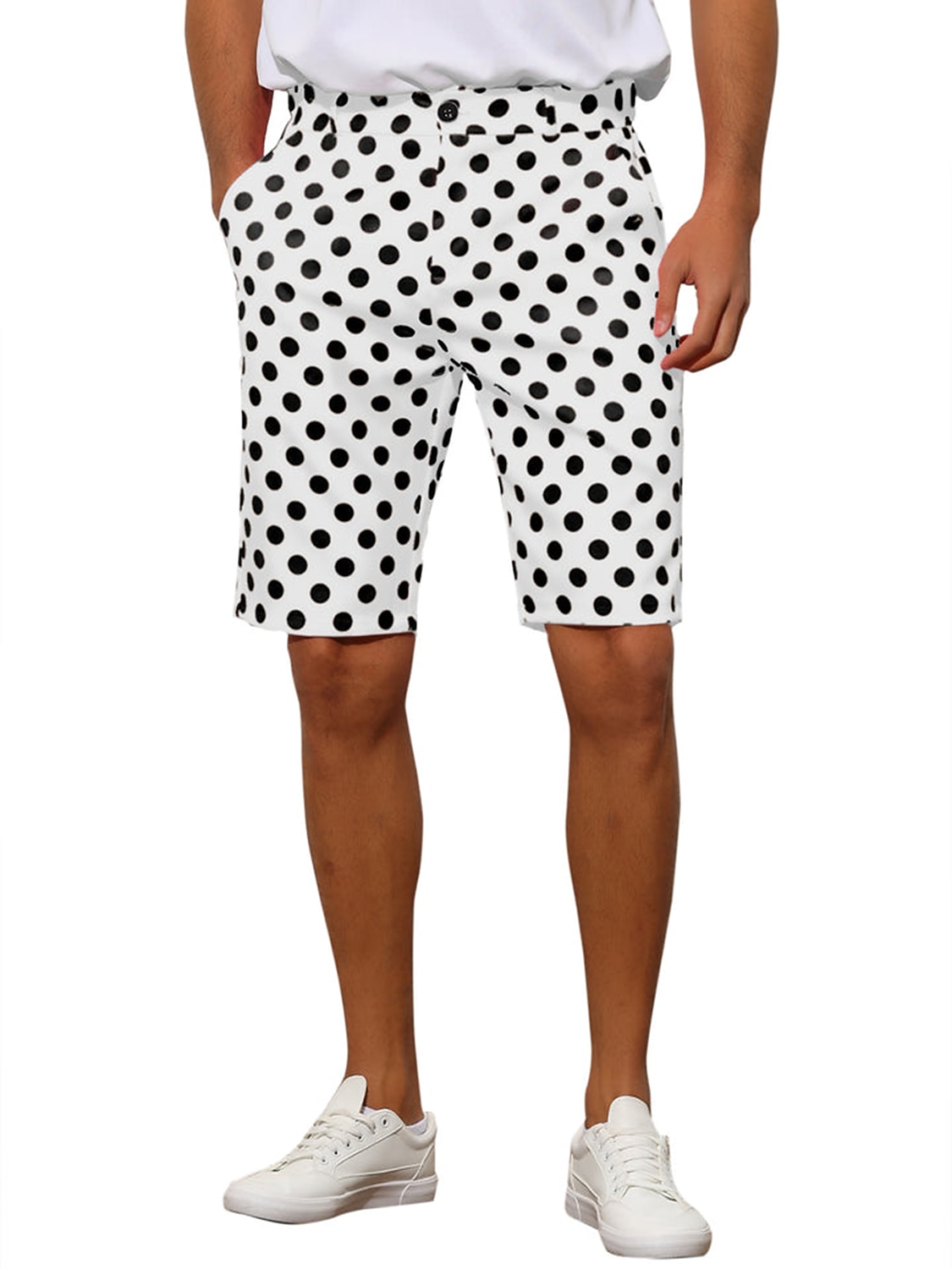 Per uomo Pantaloncini rosa Pantaloncini Pantaloncini chino Bermuda Pantaloncini da lavoro Tasche A pois Comfort Traspirante Esterno Giornaliero Per uscire Di tendenza Informale Nero Bianco del 2026 a $22.99 –P8