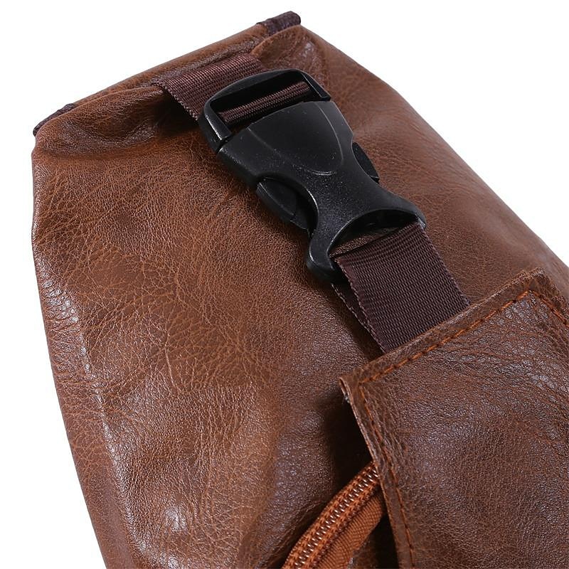 Fashion Men's Casual Crossbody Pouch PU Leather Shoulder Bag Leisure Chest Pack 2025 - $14.99 –P13