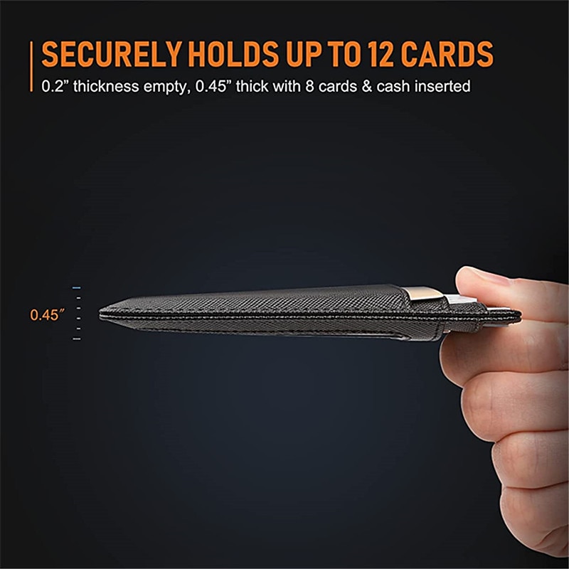 2 упаковки двусторонний кожаный держатель для карт RFID защищенный кошелек для мужчин бренд бизнес ID держатель кредитных карт модный тонкий кошелек для карт 2026 - $14.99 –P4