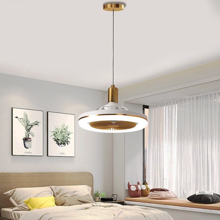 takfläkt med ljusfjärrkontroll 30w 10 tums hängande hängande takfläkt dimbar 3 ljus färg, 3 hastigheter led lågprofil infälld takfläkt för kök 85-265v 2025 - $75.99 -P12