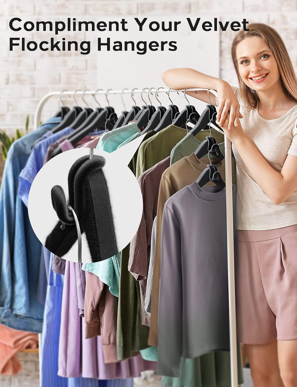 10pcs Clothes Hanger Connector Hook, Non-Slip Velvet Coating Hangers,  Flocking Hanger Extender Hooks Space Saver Heavy Duty Clothes Hangers Hooks  for Closet Organizer 2023 - US $2.49