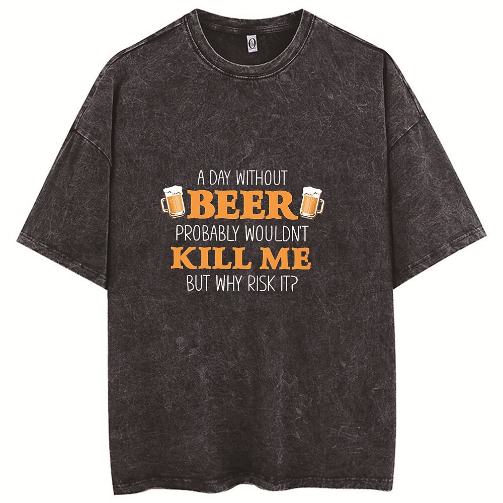 Oktoberfest Cerveja Traje Cosplay Japonesa/Curta Camiseta lavada com ácido extragrande Anime Clássico Estilo de rua Para Casal Homens Mulheres Adulto Hot Stamping Casual / Diário de 2025 por $23.99 –P1