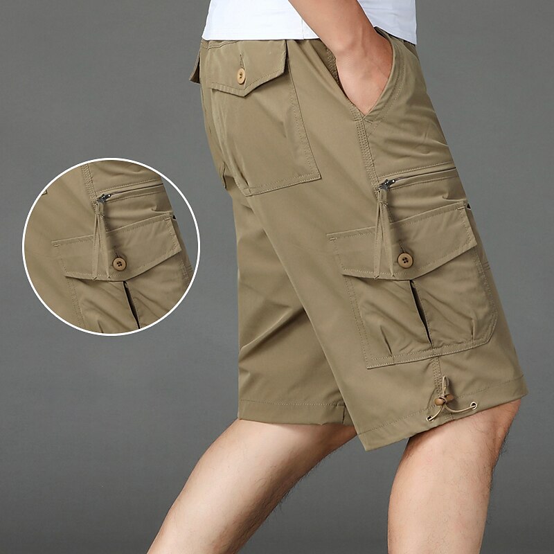 Homens Bermuda Cargo Calção Shorts de verão Shorts de Trilha Com Cordão Cintura elástica Bolso multi Tecido Conforto Macio Comprimento do joelho Ao ar livre Diário Para Noite Moda Casual Exército de 2025 por $21.99 –P1