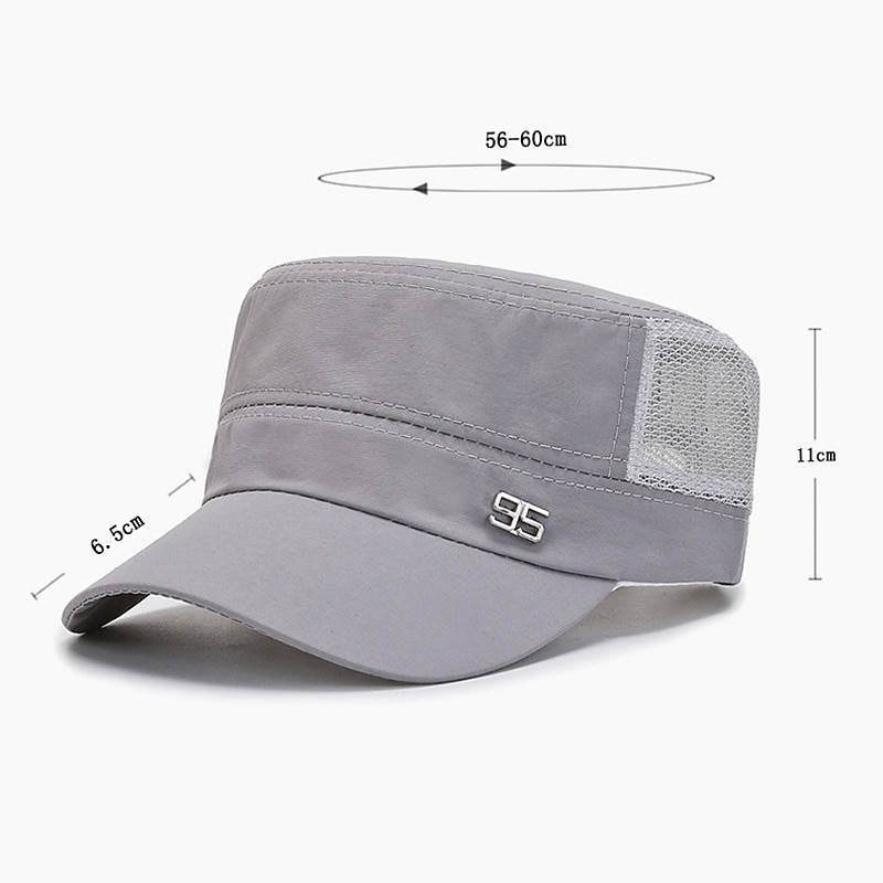 Men's Military Cap Cadet Hat Black Deep Blue Polyester Travel Beach Outdoor Vacation Plain Adjustable Sunscreen Breathable 2025 - $16.49 –P5