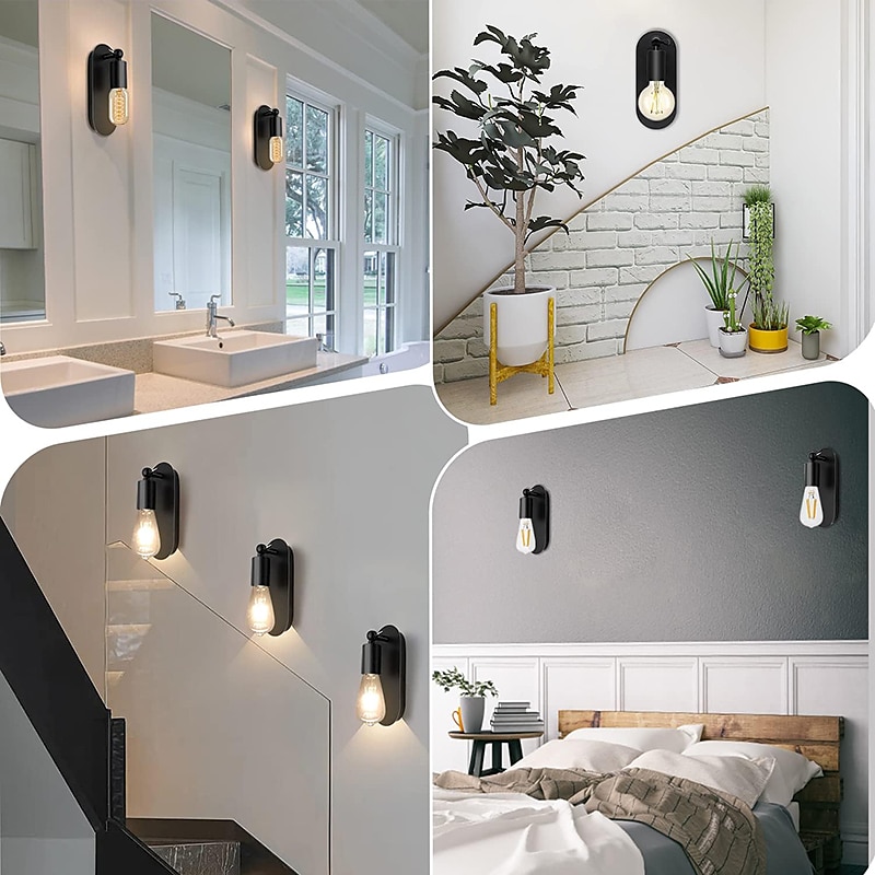 laiton salle de bain applique e27 rétro éclairage mural éclairage intérieur vintage or applique murale 2 pièces tournant applique e27 applique murale intérieur métal pour galerie restaurant café de 2025 ? $49.99 –P11