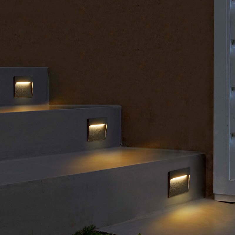 LED Outdoor Wall Lamp Step Lights IP65 Waterproof 3000K Warm White Dimmable LED Stair Lights Indoor, Aluminum ORB Finish ETL Listed 2025 - $66.99 –P2