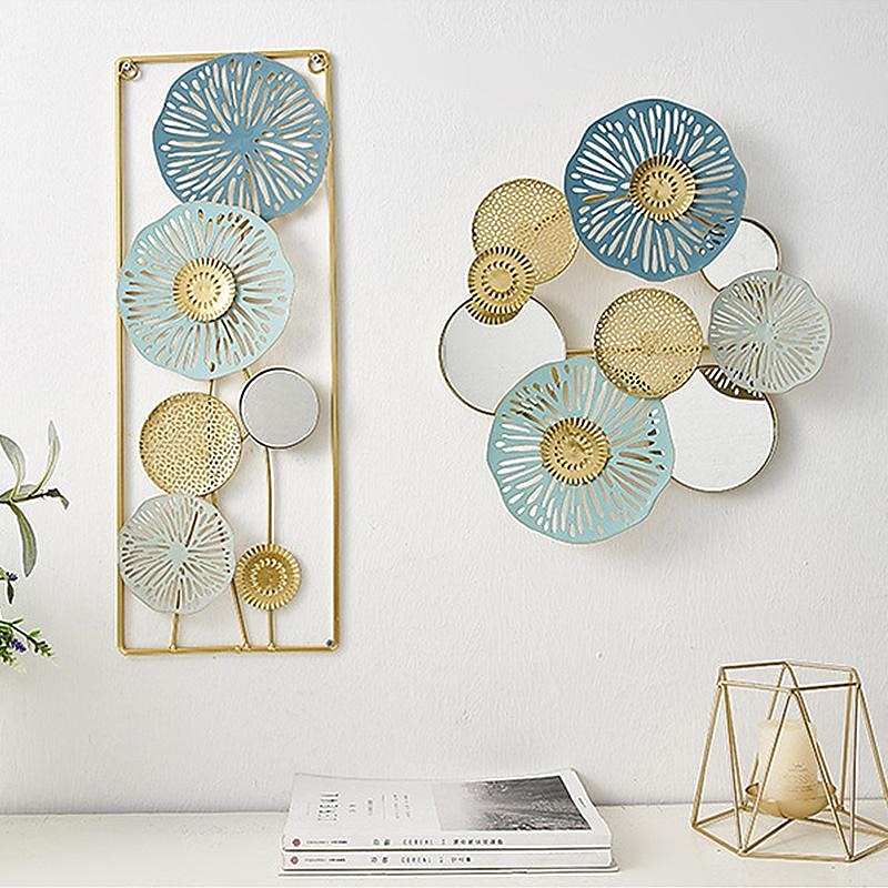Décoration murale 1pc, décoration murale en métal conçue avec une feuille de lotus, décoration murale suspendue rustique, art mural en métal de ferme, décoration murale moderne pour le bureau de la chambre à coucher du salon de 2025 ? $38.99 –P7