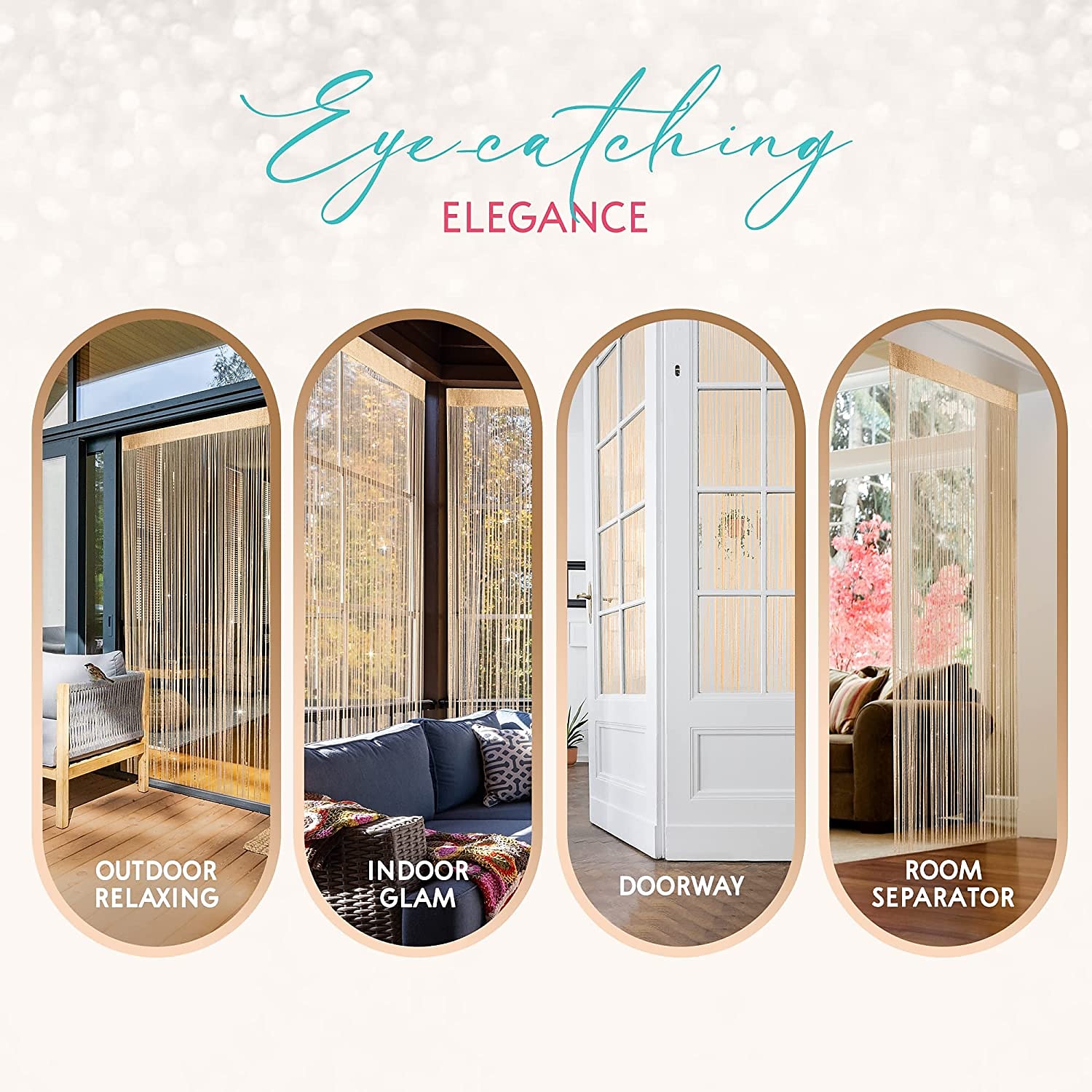 Tende A Stringhe Sparkle Tenda Della Porta Fly Tenda Bastone Della Tenda, Tende Pannello Divisorio Porta Finestra Zanzariera Per La Decorazione Della Parete Della Porta E Della Finestra,100*200cm del 2025 a $3.99 –P19