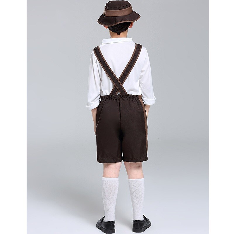 Oktoberfest Pusero / hame nahkahousuista Oktoberfest / Olut baijerilainen baijerilainen Wiesn Perinteinen Tyyli Niityt Poikien Perinteinen tyyli kangas Toppi Shortsit Hattu 2025 - $37.99 –P5