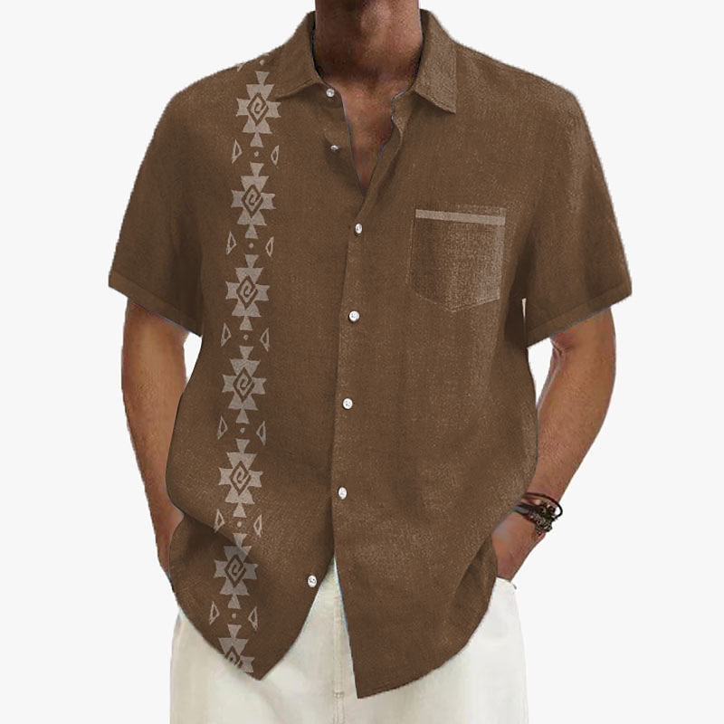 Férfi Gombos póló Rövid ujjú Szüret Hawaii Alkalmi Vakáció Hétköznapi Nyár Tavasz Galléros ingek Begombol Zseb 3D nyomtatás finom Khaki+Khaki Fekete Világoszöld Sötétkék Tengerészkék 2025 - $24.99 –P7