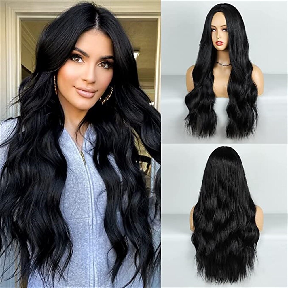 barbiecore parrucche da film parrucca bionda ombre parrucca ondulata lunga per le donne parrucche ondulate della parte centrale parrucche sintetiche resistenti al calore del 2025 a $29.99 –P6