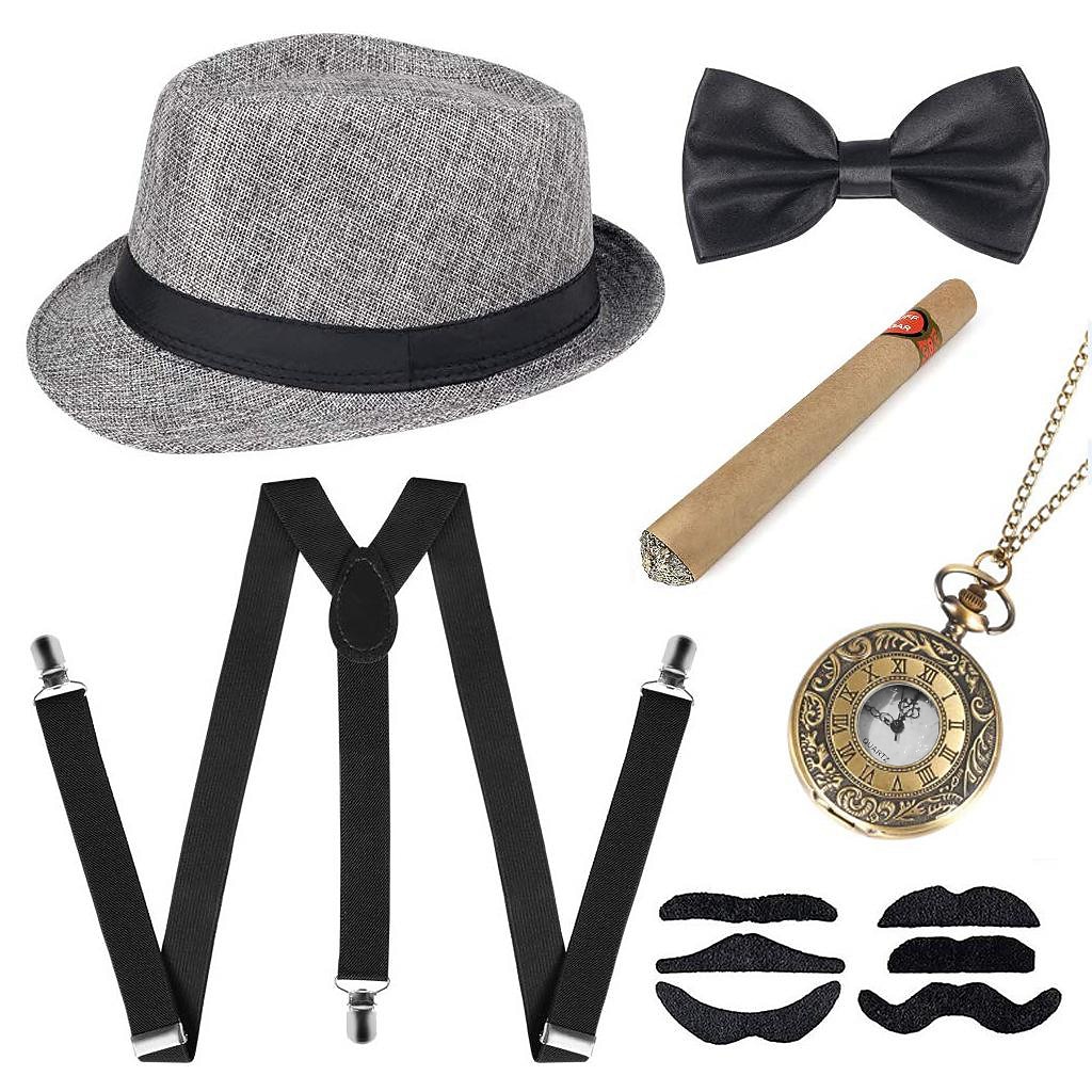Loucos anos 20 Anos 20 Retro Vintage Chapéu panamá Conjunto de acessórios O Grande Gatsby Fantasia Homens Baile de Máscaras Festa de Solteira Adulto Arco Mais Acessórios Chapéu de 2026 por $21.99 –P5