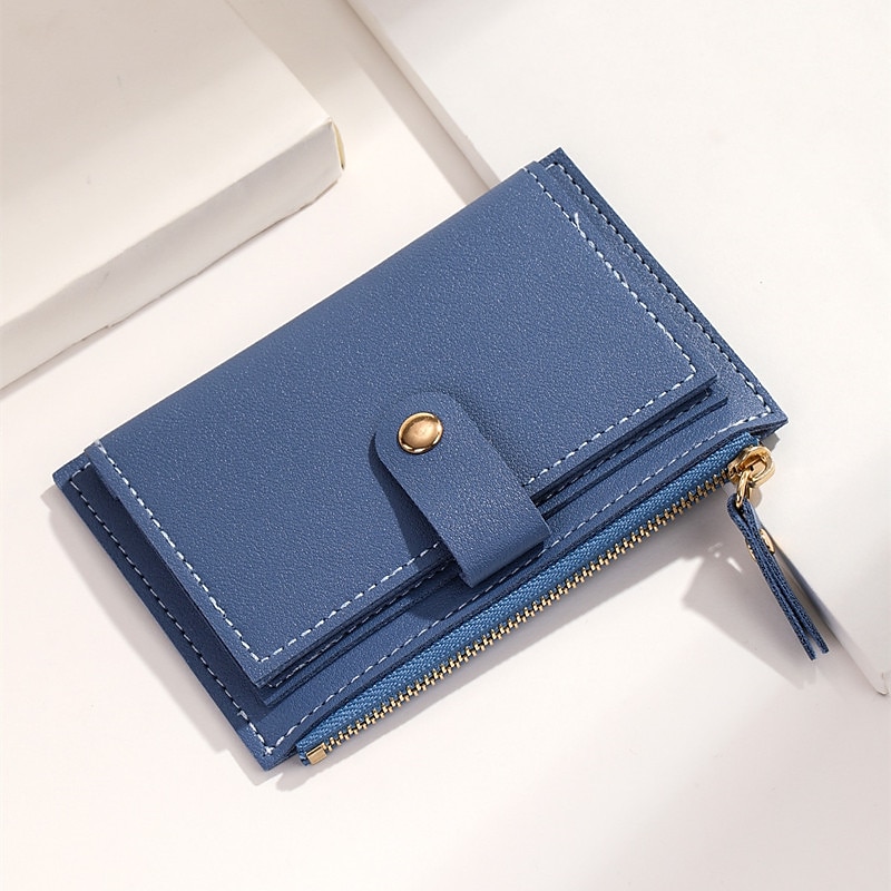 Femmes Portefeuille Porte-Cartes de Crédit faux cuir Quotidien Fête Fermeture éclair Grande capacité Imperméable Léger Couleur Unie Noir Rose Claire Rouge clair de 2026 ? $9.99 –P6