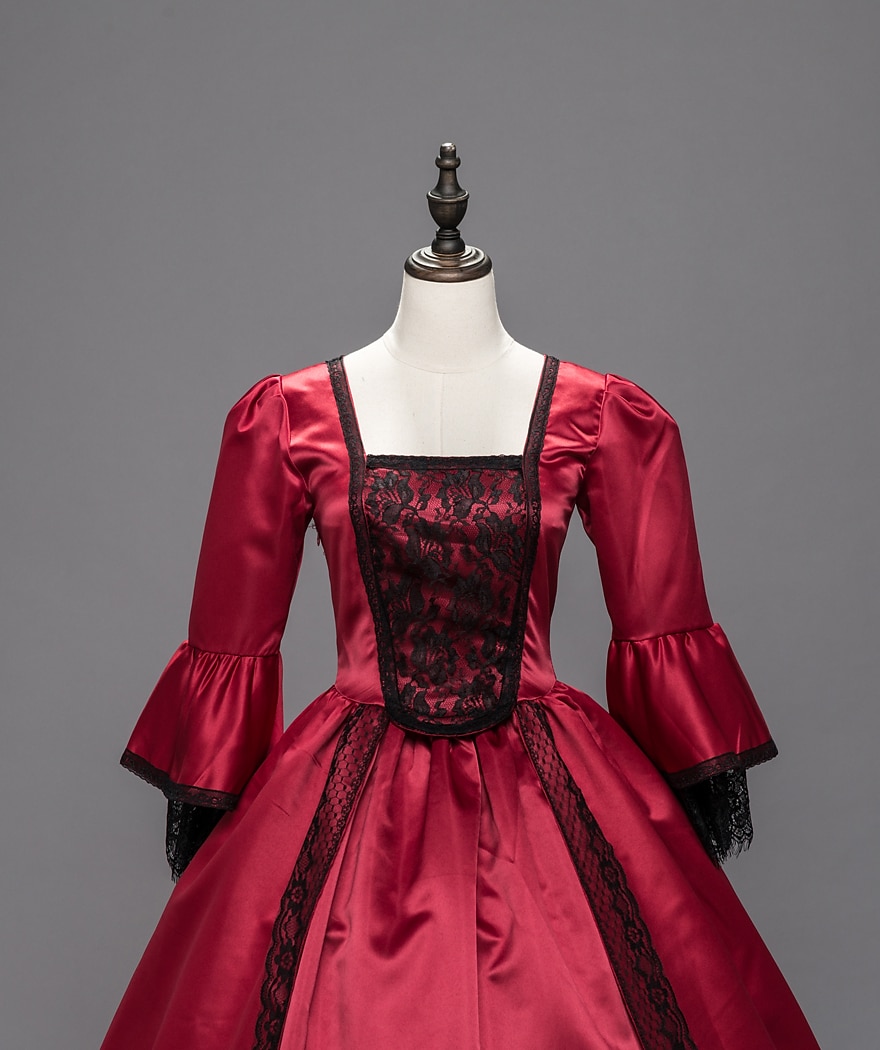 Βίντατζ Ροκοκό Βικτοριανό Μάξι Φορέματα Κοστούμι πάρτι Χορός μεταμφιεσμένων Κανονικό Juliet Σταχτοπούτα Πριγκίπισσα Σαίξπηρ Δαντέλα Πριγκίπισσα Τετράγωνη Λαιμόκοψη Φανταχτερή Φόρεμα 2026 - $131.99 –P4