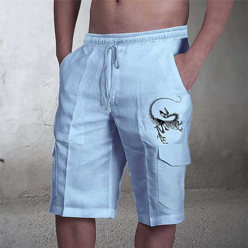 Men's Animal Skull Graphic Prints Cargo Shorts Summer Shorts Mid Waist Streetwear Designer Casual Daily Holiday Elastic Waist Drawstring Print Designer Clothing Apparel 2025 - $19.99 –P1