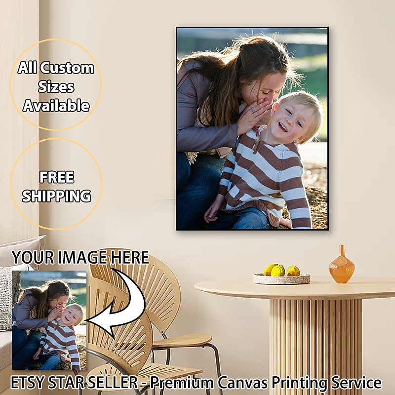 Pânză personalizată de artă de perete, tipărituri și poster personalizate de portrete de familie - poster personalizat de familie 30x40cm/12''x16'' cadou personalizat de Valentine făcut la comandă 2026 - $10.99 –P6