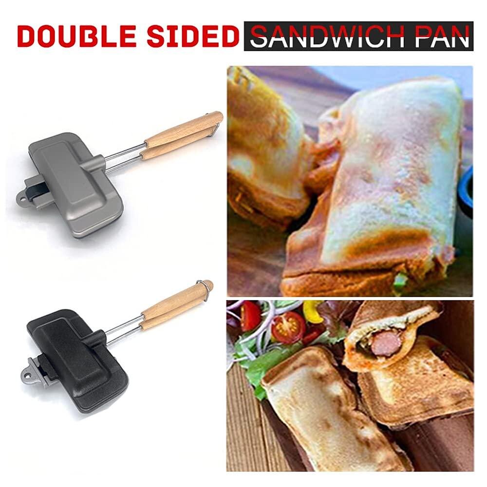 Double-sided Sandwich Baking Pan Breakfast Pan Removable Sandwich Clamp  Lightweight Portable Sandwich Frying Pan Kitchen Gadgets baking kits,baking  accessories,baking gadgets, A 