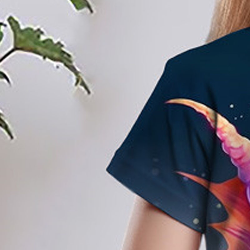 Girls' 3D Graphic Cartoon Unicorn T shirt Tee Short Sleeve 3D Print Summer Spring Active Fashion Cute Kids 3-12 Years Outdoor Casual Daily Regular Fit 2025 - $11.99 –P9