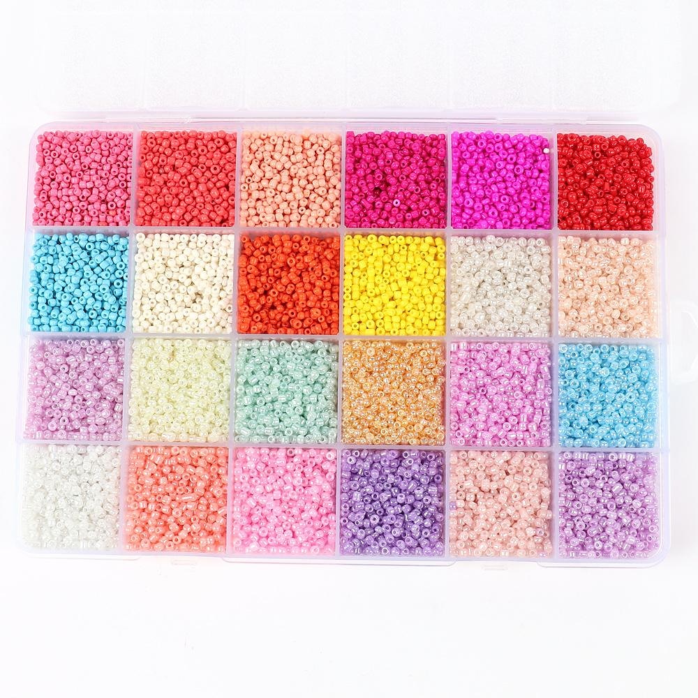 36000pcs perles de rocaille en verre 2mm perles 48 couleurs 12/0 petites perles de bracelets et 260 perles de lettre pour l'artisanat de fabrication de bijoux, kit de fabrication de bracelets de 2025 ? $26.99 –P11