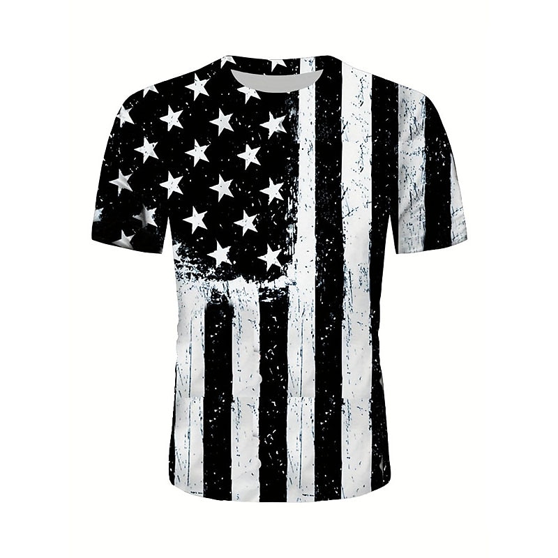 2026 250º Camiseta Masculina Patriótica Vintage Designer Gráfica Patriota Impressão 3D da Bandeira Nacional Veterano Gola Redonda de Mangas Curtas de 2026 por $19.49 –P5