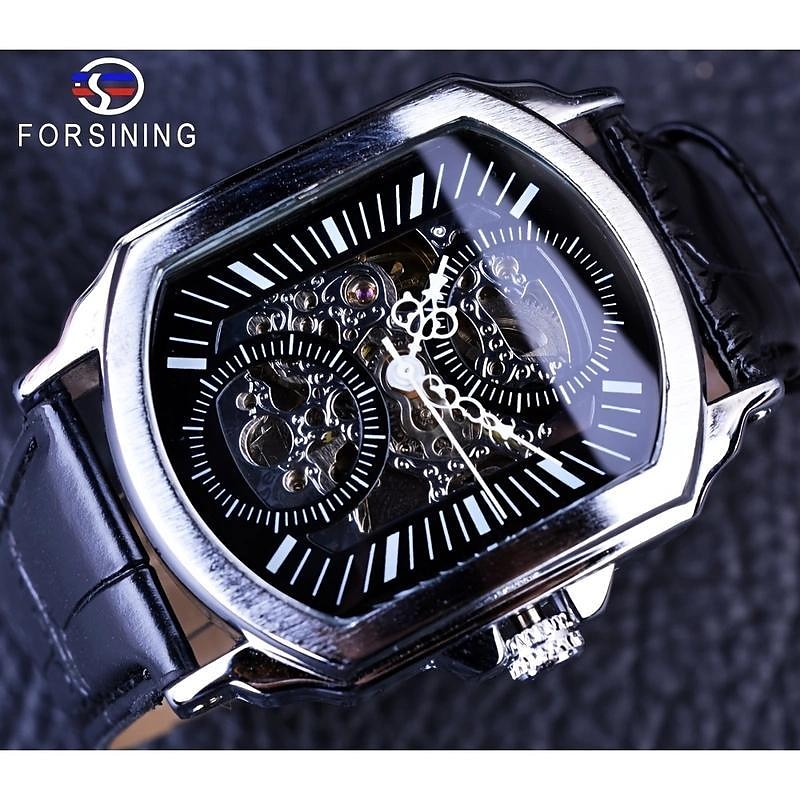 forsining retro heren mechanisch horloge luxe mode zakelijk automatisch skelet polshorloge heren mechanisch waterdicht horloge klok heren 2025 - $39.99 –P5