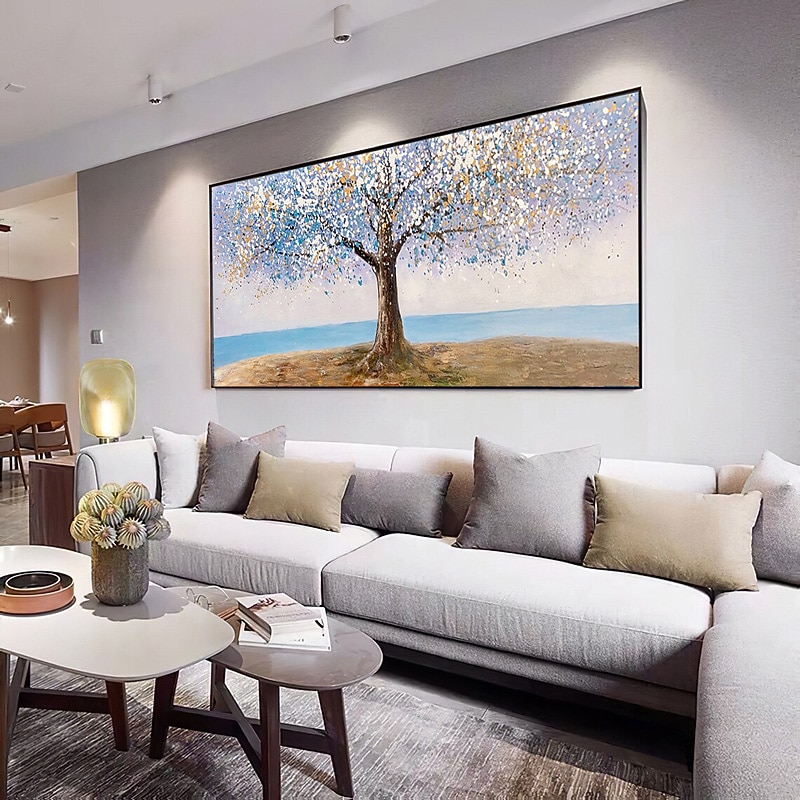 Pintura a óleo abstrata colorida da árvore da vida, arte de parede, tela pintada à mão, imagens de arte de parede para sala de estar, decoração de casa, sem moldura de 2026 por $168.99 –P8