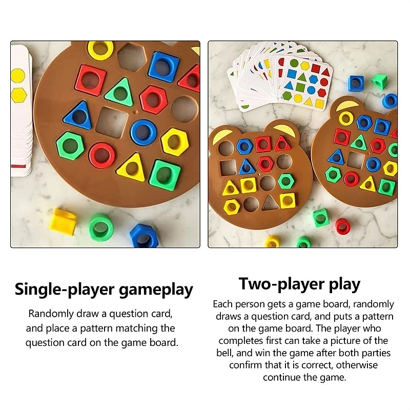 barkácsolás gyerekeknek geometriai alakzat színillesztés 3d puzzle baba montessori játékok tanulás oktatási interaktív harci játék játékok gyerekeknek 2025 - $22.84 –P8