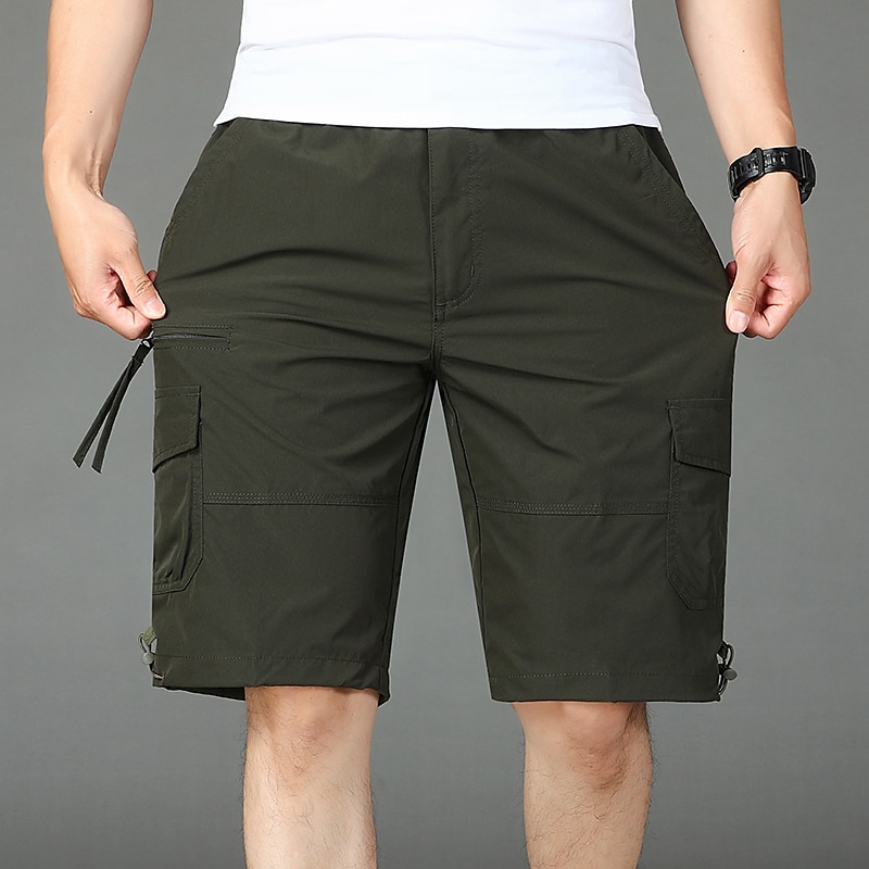 Homens Bermuda Cargo Calção Shorts de verão Shorts de Trilha Com Cordão Cintura elástica Bolso multi Tecido Conforto Macio Comprimento do joelho Ao ar livre Diário Para Noite Moda Casual Exército de 2025 por $21.99 –P11