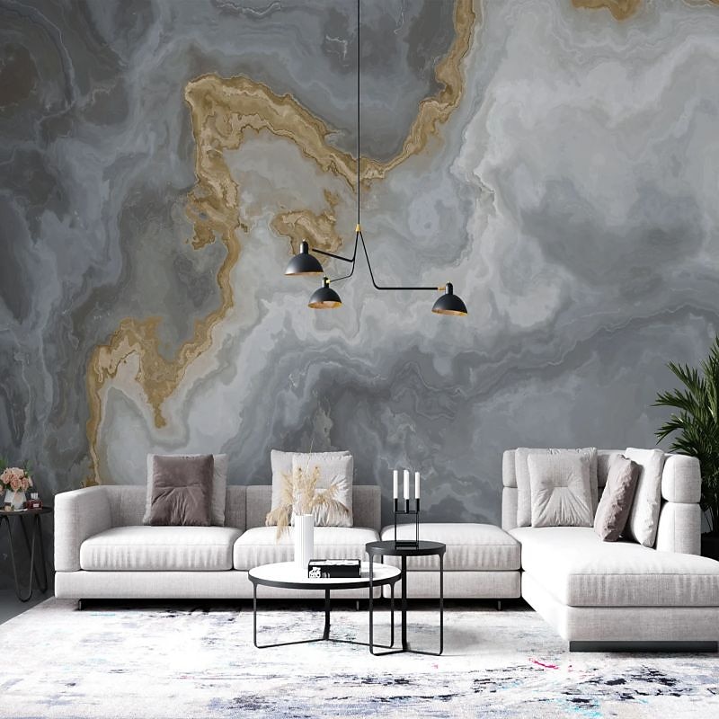 Coole Tapeten, abstrakte Marmortapete, Wandbild, weißer Aufkleber, abziehbares PVC/Vinyl-Material, selbstklebend/Kleber erforderlich, Wanddekoration für Wohnzimmer, Küche, Bad 2026 - $20.99 –P4