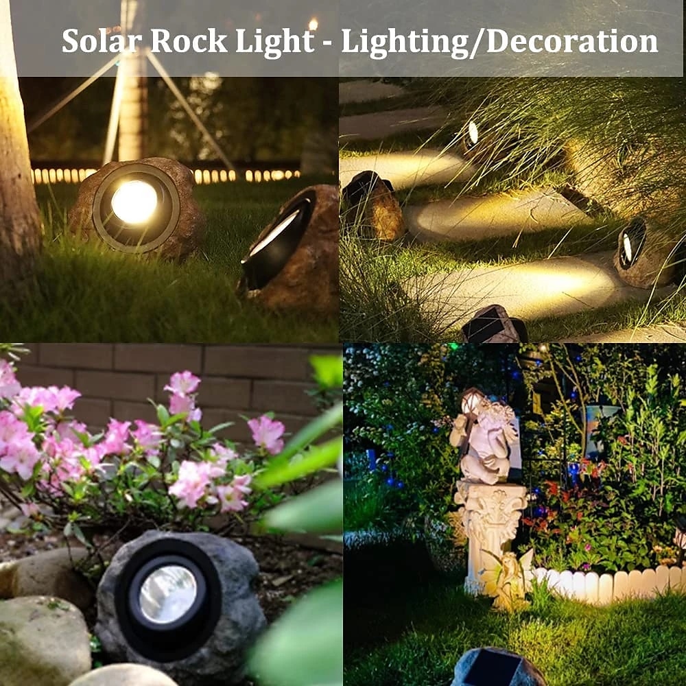 Solar Outdoor Simulation Rock Lights - Waterproof LED Pathway & Garden Spotlight, Solar Path Light for Lawn & Landscape Decor 2025 - $42.99 –P10