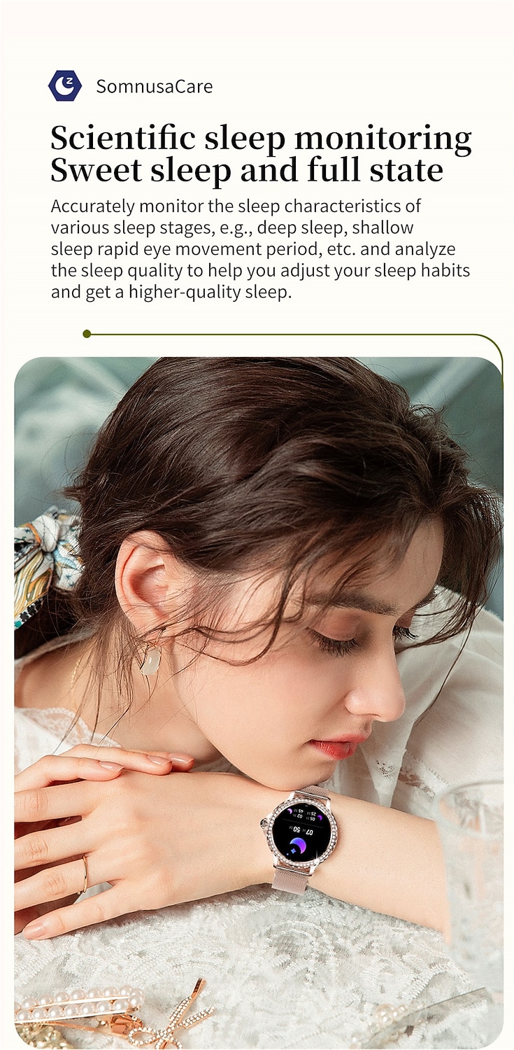 2026年 696 NX19 スマートウォッチ 1.3 インチ スマート·ウォッチ ブルートゥース 歩数計 着信通知 睡眠サイクル計測器 と互換性があります Android iOS 女性 ハンドフリーコール メッセージ受信通知 カスタムダイヤル IP68 43mmウォッチケース  コレクション – $65.99 –P5