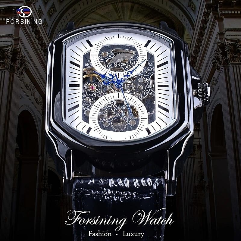 forsining retro heren mechanisch horloge luxe mode zakelijk automatisch skelet polshorloge heren mechanisch waterdicht horloge klok heren 2025 - $39.99 –P7