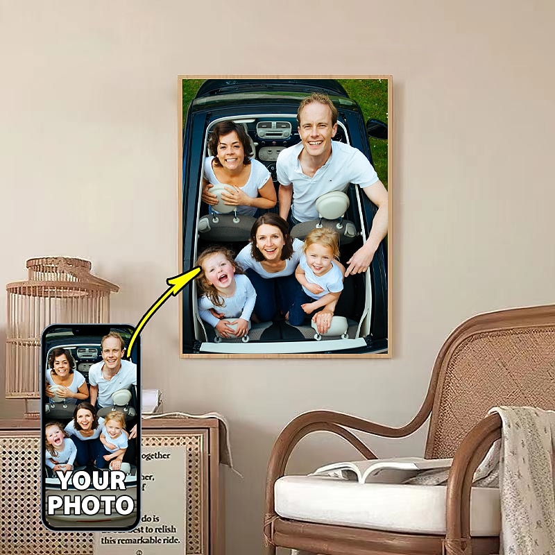 Pânză personalizată de artă de perete, tipărituri și poster personalizate de portrete de familie - poster personalizat de familie 30x40cm/12''x16'' cadou personalizat de Valentine făcut la comandă 2026 - $10.99 –P1
