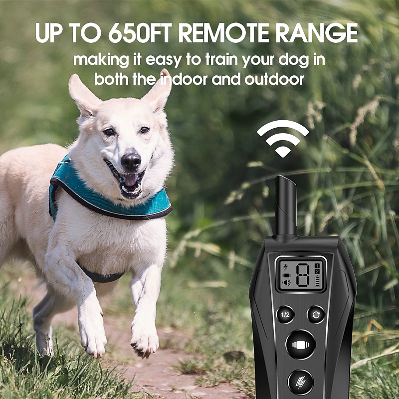 addestramento del cane collare antiabbaio collare antiurto lunghezza regolabile suono telecomandato cane elettrico cane portata 500m impermeabile custodia automatica inclusa regolabile flessibile resina di sicurezza nylon abs+pc del 2025 a GBP £46 –P6