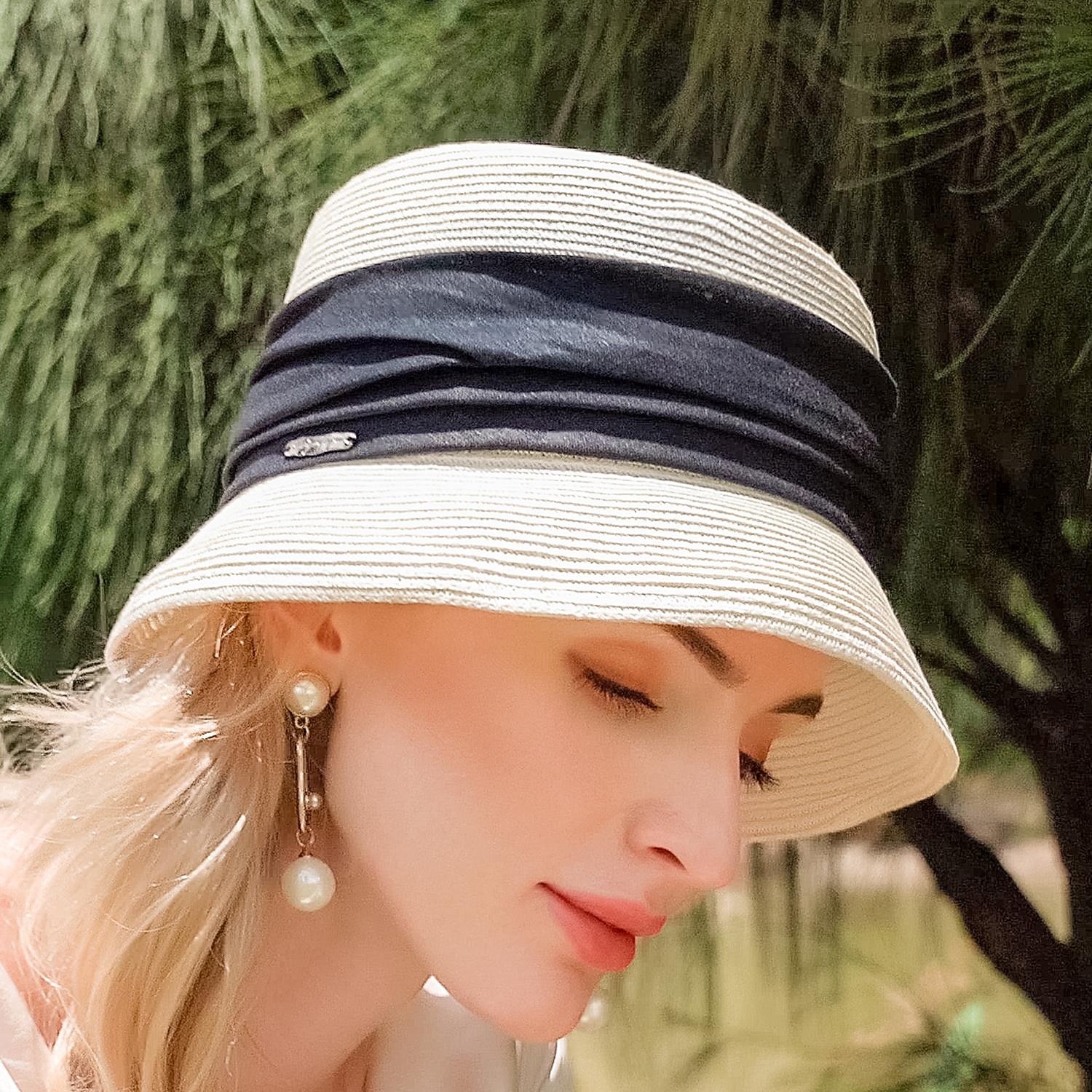 cappelli cappello a secchiello in fibra di poliestere cappello di paglia cappello da sole vacanza casual semplice protezione solare con copricapo copricapo del 2026 a $40.99 –P3