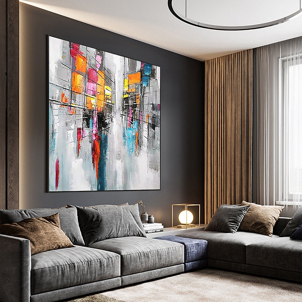 Handgefertigtes, handgemaltes Ölgemälde, Wandgemälde „Regentage“, originaler Regen, urbane Kunst, Regenschirmkunst, Ölgemälde, abstraktes Kunstwerk, Dekor, gerollte Leinwand, kein Rahmen, ungedehnt 2025 - $77.99 –P7