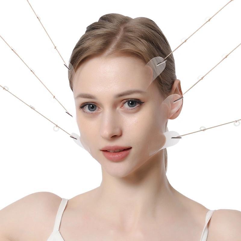 40db face lift szalagok matrica 8 fix kötéllel, azonnali v alakú face lift szalagok, face lifting szalagok dupla állát csökkentő arc ráncfoltok 2025 - $14.49 –P1