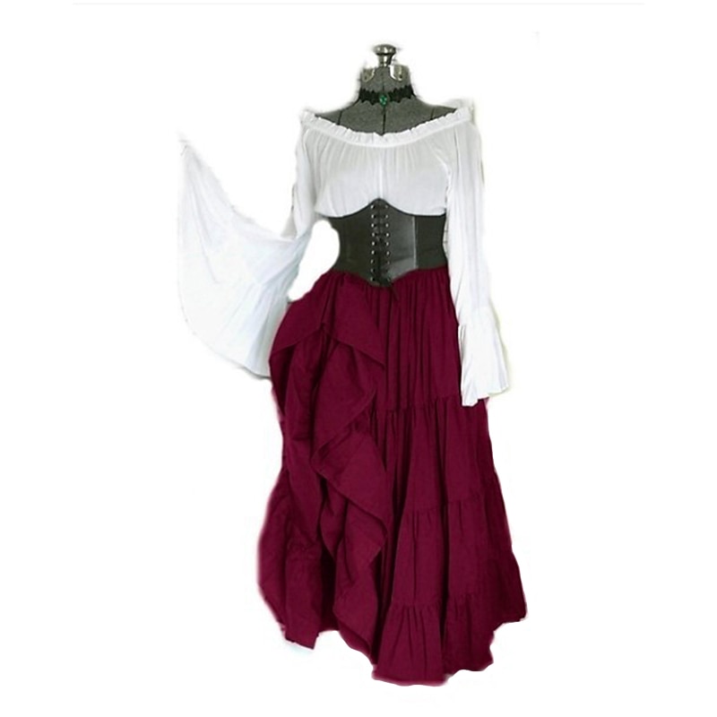 Medieval Ankle Length Dress Corset Movie / TV Theme Costumes Viking Outlander Fancy Dress Women's Celtic Pirate Fantasy Halloween Carnival Masquerade Party & Evening LARP Ren Faire Teen Adults' Dress 2025 - $46.99 –P3