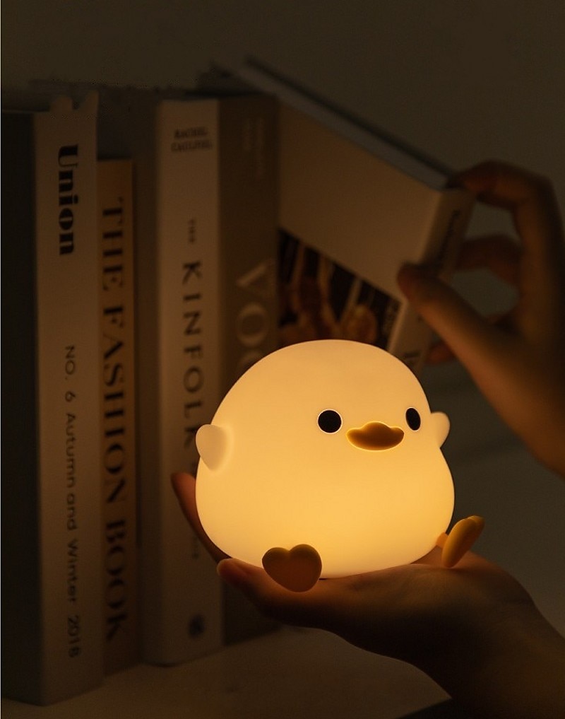 Led mignon haricot canard veilleuse mignon animal silicone pépinière veilleuse rechargeable lampe de table lampe de chevet avec capteur tactile pour chambres salon de 2025 ? $39.99 –P2