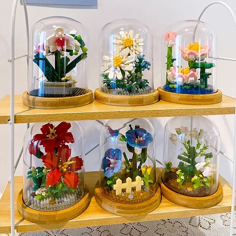 Blocos de construção para presentes do dia das mulheres, crie lindos buquês de flores com este kit de construção de flores de 1 peça - perfeito para adultos&amp; crianças! presentes de dia das mães de 2025 por $35.99 –P2