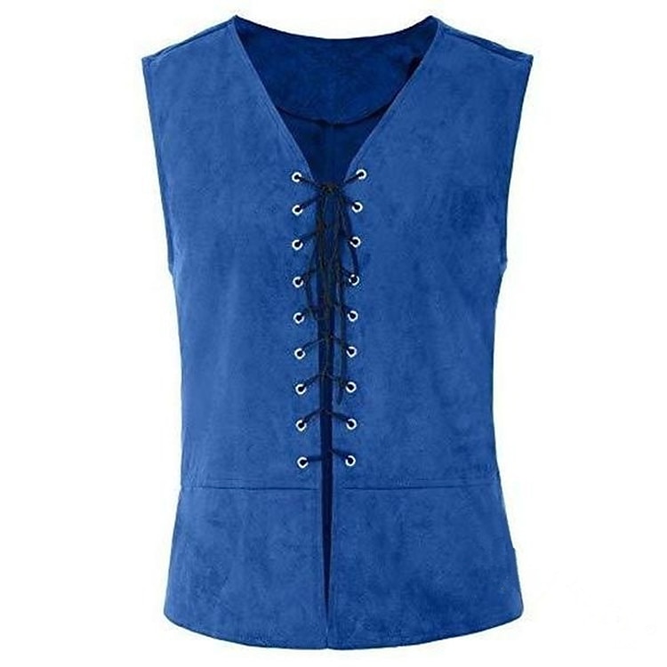 Retrò Vintage Punk & Gotico Medievale Costume Cosplay Gilet Gilet in camoscio Vampiro Pirata Cavaliere Coulisse Costume Per uomo Per donna Unisex Celtico Costumi da pirata Fantasia Halloween del 2025 a $28.99 –P10