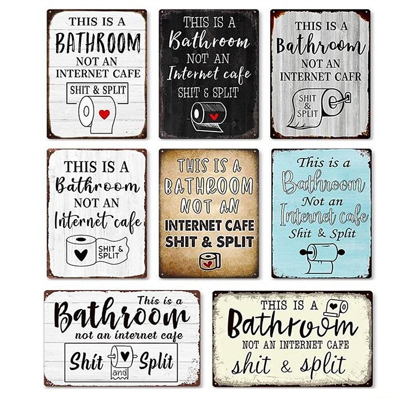 1ks sarkastická plechová cedulka koupelnová dekorace nástěnná cedule toto je koupelna není internet 20x30cm/8''x12'' 2025 - $15.49 –P12