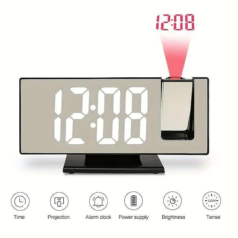 nouvelle horloge de projection led multifonctionnel réveil numérique horloge électronique photosensible automatique avec usb plug-in transfrontalier de 2025 ? $22.99 –P8