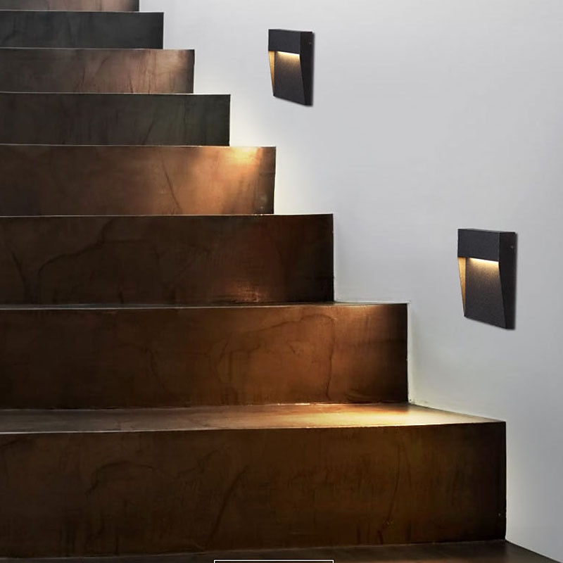 LED Outdoor Wall Lamp Step Lights IP65 Waterproof 3000K Warm White Dimmable LED Stair Lights Indoor, Aluminum ORB Finish ETL Listed 2025 - $66.99 –P4