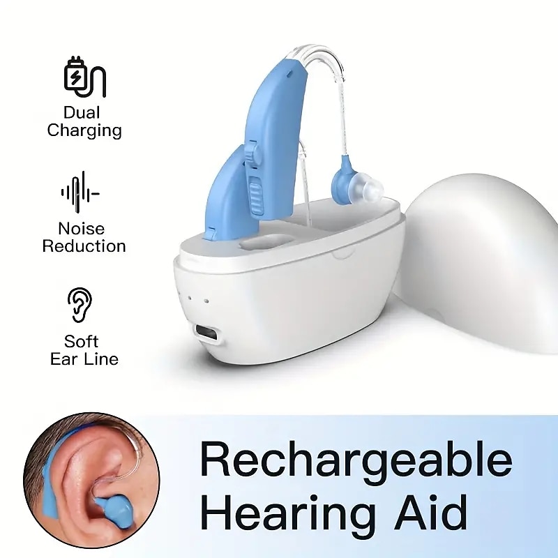Mini Rechargeable Hearing Aid Digital Bte Hearing Aids Adjustable Tone Sound Amplifier Portable Deaf Elderly Digital Hearing Aid 2025 - $73.99 –P1