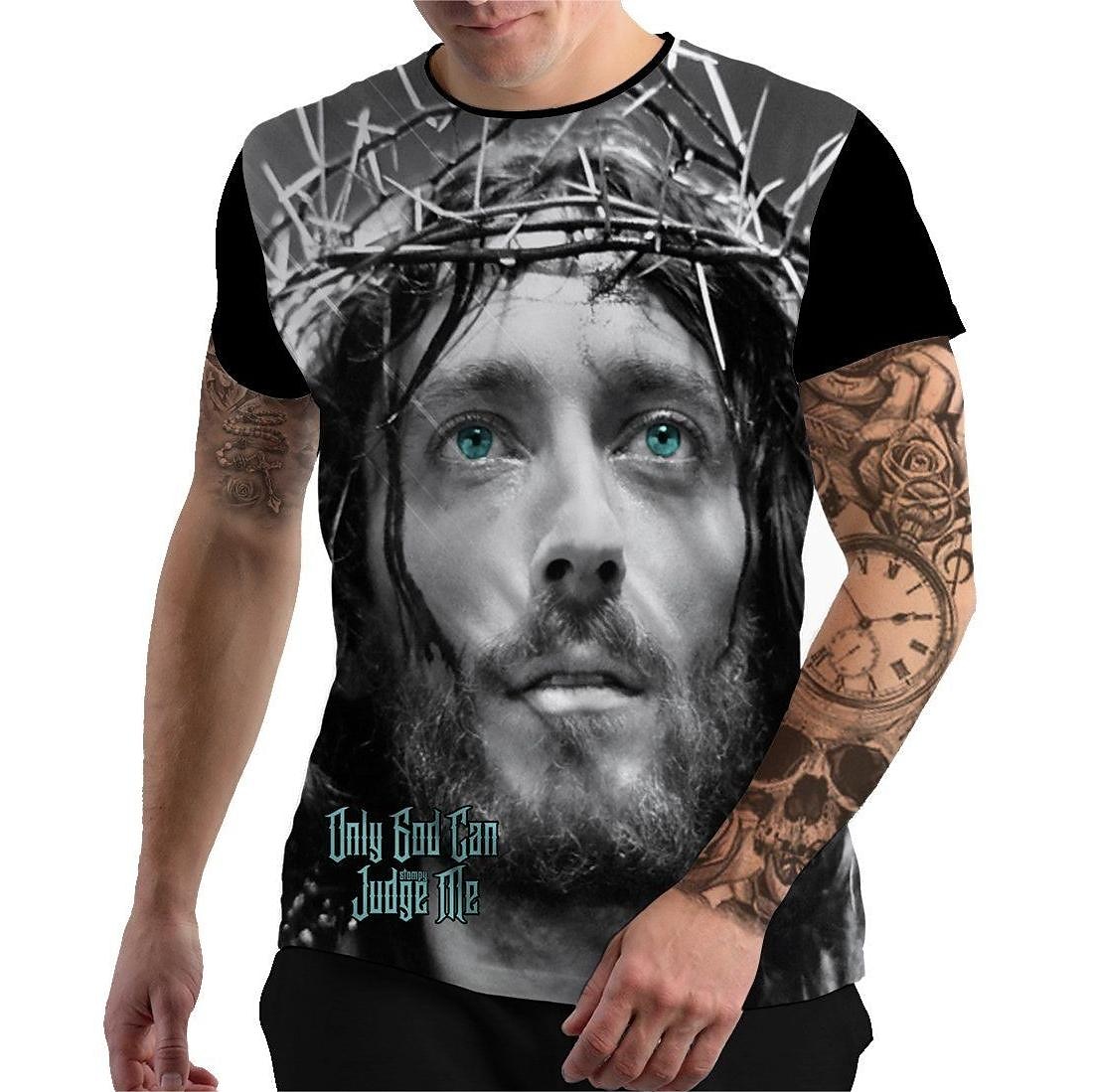Męskie Graficzny Wiara Podkoszulek Krótki rękaw Podkoszulek Druk 3D Półgolf Koszula Zabytkowe Moda Designerskie Na zewnątrz Codzienny Sport czarny / biały Czarny Biały + Czarny Wiosna i lato Odzież S 2025 - $17.99 –P9